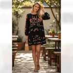 ZARA NWOT  Black Embroidered Mini Dress SZ-XS Bloggers fav Photo 1