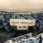 Good American '90s Duster Straight Leg Jeans Distressed Blue950 14/32 Photo 5