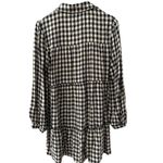 ZARA Gingham Plaid Button Front Tier Layered Mini Dress Black Size XS Photo 3