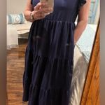 Entro  Women’s Size Large Navy Blue Lagenlook Tiered Modest Tent Cottagecore Farm Photo 0