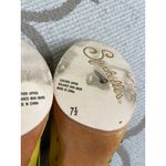 Seychelles Anthropologie  yellow leather mules wooden platform heel, size 7.5 Photo 13