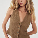 ZARA  Structured Brown Vest Top Size Small Photo 0