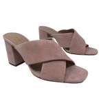 Banana Republic  Sz 7.5‎ M Women's Pink Leather Block Heel Slip On Heel Mules Photo 0