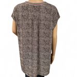 Daniel Rainn Black White Embroidered Boho Tunic Top Tassel Neck Tie Size XL Photo 3