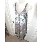 JOHN PAUL RICHARD Bohemian Print Asymmetrical Hem Dress Womens Small Boho Folk S Blue Photo 1