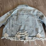 Blue B Collection Denim Jacket Teens Size Small Cropped Blue Distressed Photo 15