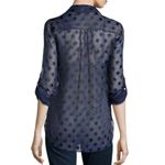 Diane Von Furstenberg  - Lorelei Star USA Embellished Sheer Blouse Sz 6 Photo 2