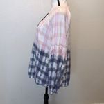 Jag jeans Jag pink & blue plaid tassel hems keyhole long sleeve top Photo 4