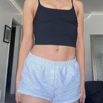 black active cropped tank top built in bra Photo 6