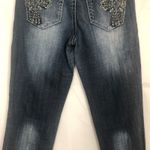 Zanadi 7 Embroidered Low Rise Dark Wash Jeans Size 7 Blue Photo 9