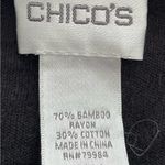 Chico's Chico’s black bamboo rayon open front cardigan with pockets, size 1 or M preppy Photo 2