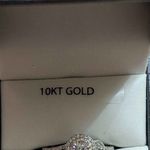 10kt White Gold 1/3 CT diamond engagement ring set bridal set size 7 Silver Photo 6