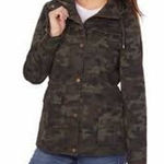 Lucky Brand  | S | Women's Hooded Twill Anorak Jacket Coat Camo Green Drawstring Photo 0