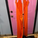 Orange Halter Maxi Sundress for Weddings Size XL Photo 3