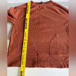 Eddie Bauer  Rust Orange Thermal Cotton Long Sleeve Top Sweatshirt Pockets XS Photo 6