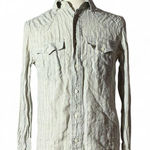 Banana Republic  Linen Cotton Striped Long Sleeve Button Down Shirt Women's Photo 0