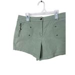 Y2K Green Button Closure Front Zipper Pockets Casual Shorts Womens Size 8 Photo 2