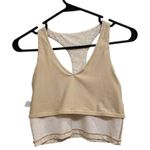 Aerie OFFLINE By Real Me Racerback Longline Sports Bra Soft Oat Beige Medium Photo 2