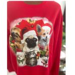 Fifth Sun  Christmas Animals Sweatshirt w/ Bells Red Holiday Pet‎ Graphic XL Photo 2