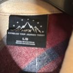 HFX Women’s Plaid Flannel Shirt Jacket Red Snap Button Size Large Oversized Photo 5