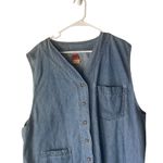 Kikomo Vintage Women's Plus Size 24W Denim Western Button‎ Up Sleeveless Shirt Blue Photo 1