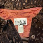 Vintage Brown Animal Design Velvet Burnout Lightweight Button Up Jacket, Size 14 Photo 3