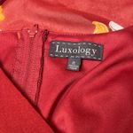 Luxology Red Floral Wrap Maxi Dress Women's size 12 Photo 5