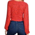 Free People EUC  Lolita Red Floral Top Size Small Photo 2