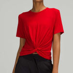 Lululemon Crescent Tee Dark Red Size 4 Soft Athletic Workout Photo 0