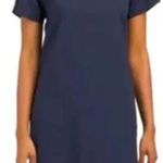 Theory Spring Navy Caliver Linen Blend Blue Lace Back Dress size 8 Photo 0