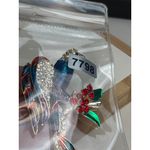 Vintage Rhinestone Eagle hawk Brooch With Red & Green Accents Silver Photo 5