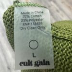 Cult Gaia Cameron Midi Knit Halter Olive Green Cut Out Bodycon Dress Size L Photo 7