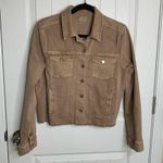 Ecru  light brown denim jacket with fray hem size XL minimalist normcore Photo 2