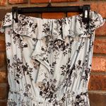 Angie  womens floral strapless ruffle rompers blue M Photo 8