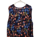 Woman Within Sleeveless Multicolor Floral V-Neck Crinkle Shift Dress Size 2X Photo 3