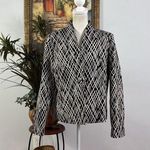 Covington  Blazer Jacket Women’s Large Black Beige Dark Academia Single Button Photo 0