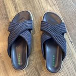 Boden Cross Strap Slider Leather Sandals Navy Blue Size 8.5 Photo 2