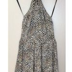 Banana Republic NWT Factory Knit Halter Black Tan Animal Print Romper Photo 2