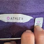 Athleta Deep Purple Soft Comfy Dress, Size Small Tall. Ruched Arms Photo 7