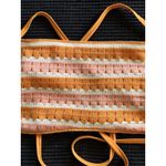 No Boundaries  Orange/White Crocheted Bikini Top Size‎ XL Straps Tie Lined Photo 1