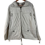 Eddie Bauer  Beige Hooded‎ Lightweight Utility Jacket Womens XXL Drawstring Coat Photo 0