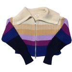 Aerie  striped zipper front colorful knit sweater size L Photo 1