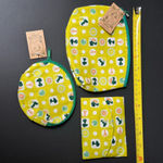 snoopy peanuts traditional japanese mini pouch bag set Yellow Photo 1