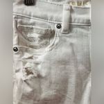 American Eagle outfitters White Ripped & distressed Stretch Mom Straight Jeans Photo 4