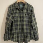 Woolrich  Green Plaid Button Down Shirt Petite L Photo 0