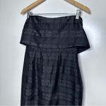 C/MEO COLLECTIVE Black Strapless Side Slit Plaid Refresh Cocktail Dress Size M Photo 3