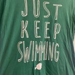  x Pixar Just Keep‎ Swimming green graphic tee men’s size L Disney Parks Photo 1