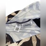 Croft & Barrow Y2K brown and tan leaf print babydoll style strapless top Photo 4