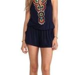 Nanette Lepore  Beach House Beaded Romper cover up Indigo swimwear vacation large Photo 1