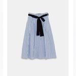 ZARA  Striped Blue and Black Women's Skirt Photo 3